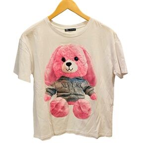 ⭐️ ZARA New York Pink Bear Tee